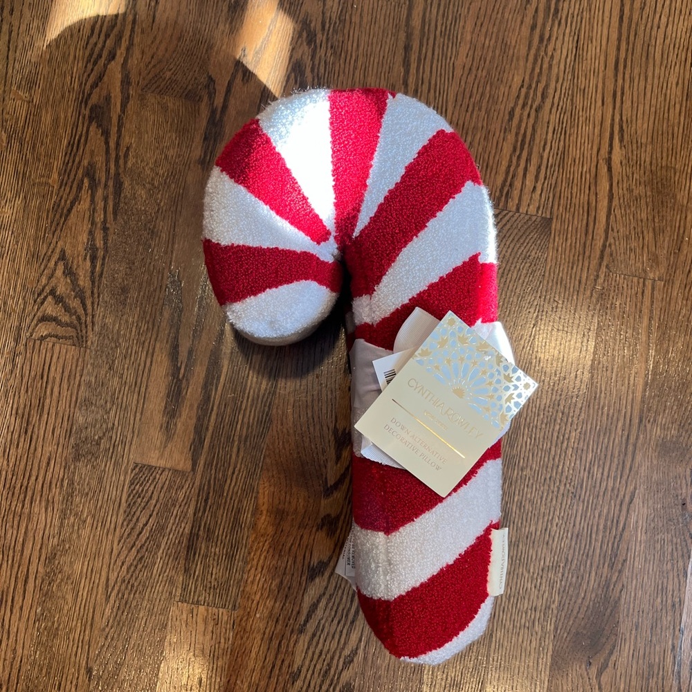 Cynthia Rowley Red Candy Cane Pillows Bundle Of 2